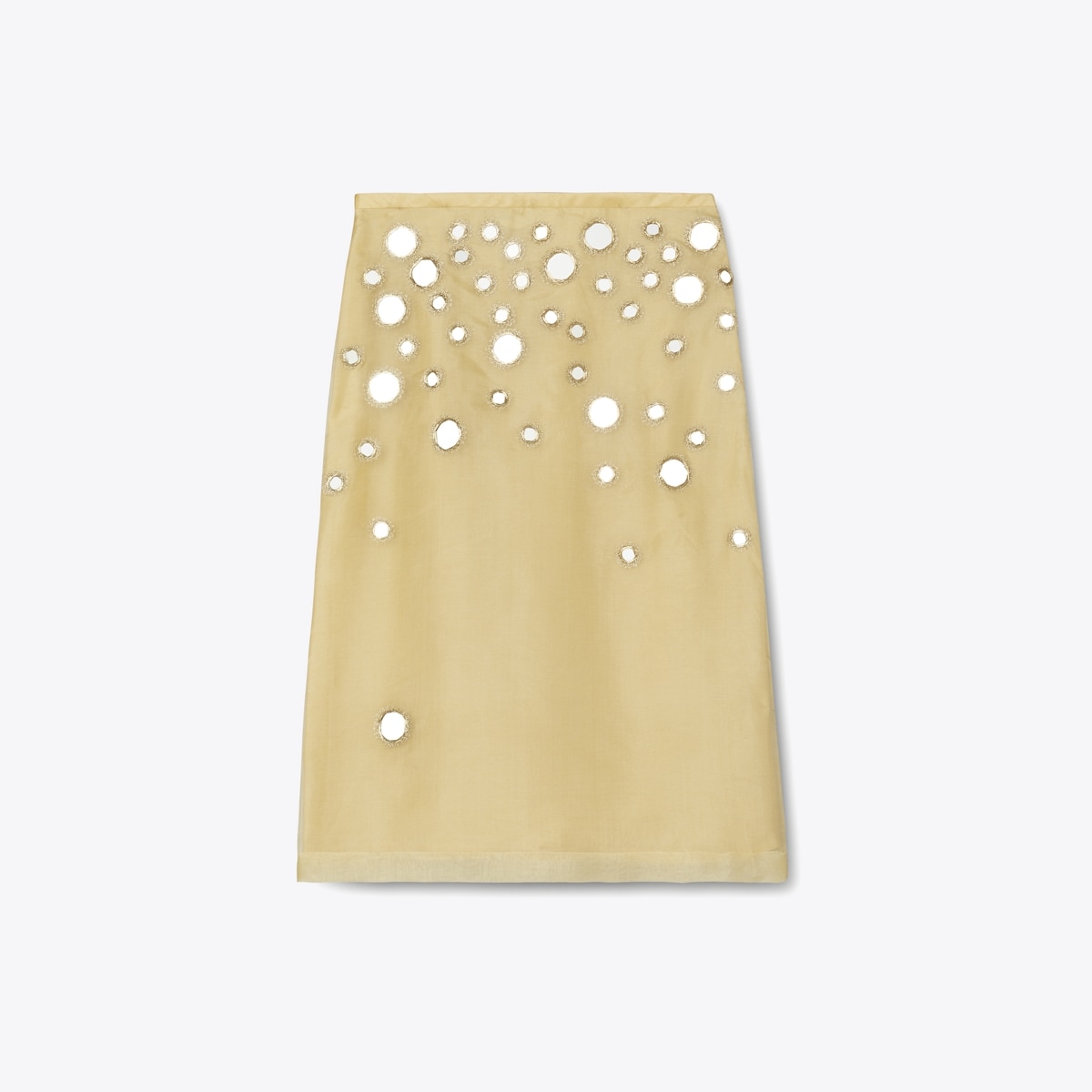 Embellished Mirror Skirt in Yellow, Size 2