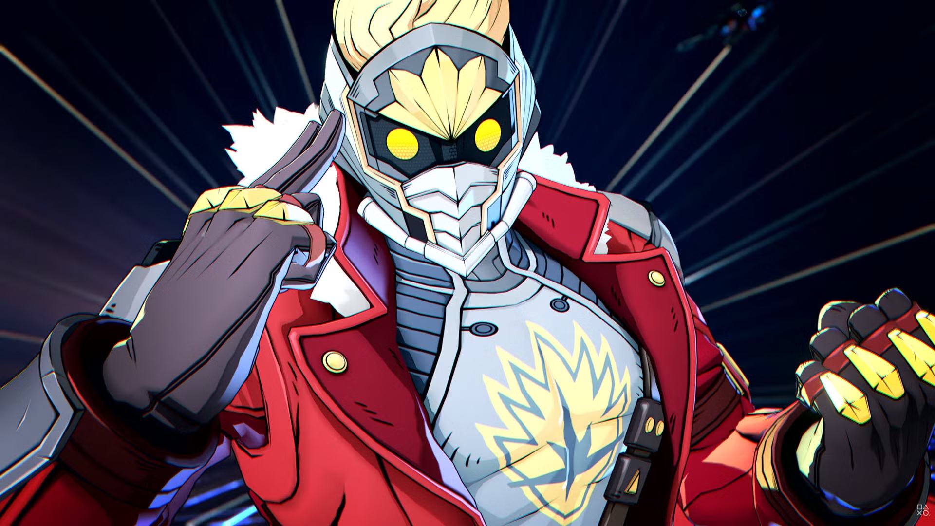 Marvel Tōkon: Fighting Souls - Star-Lord posing with his right hand up to his temple.