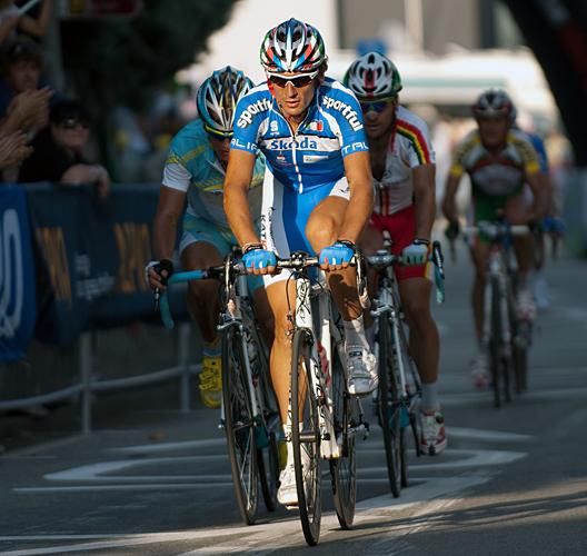 Filippo Pozzato (Italy) found himself on the front regularly in the closing kilometres.