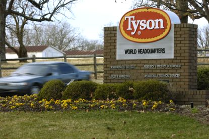 A Tyson Foods sign.