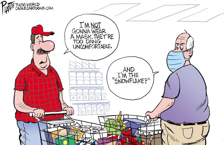 Editorial Cartoon U.S. coronavirus masks