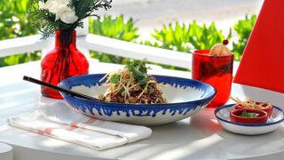 Chinese chicken salad recipe by Jason Wu at the Hotel Esencia in Mexico