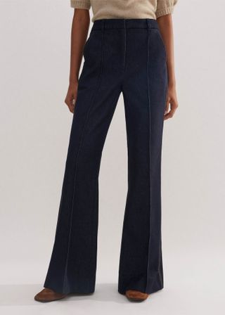 Cotton-Blend Denim Kick Flare Pant