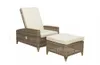 John Lewis & Partners Dante Luxury Garden Sunlounger and Footstool