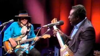 Stevie Ray Vaughan (left) and Albert King perform on television in 1983