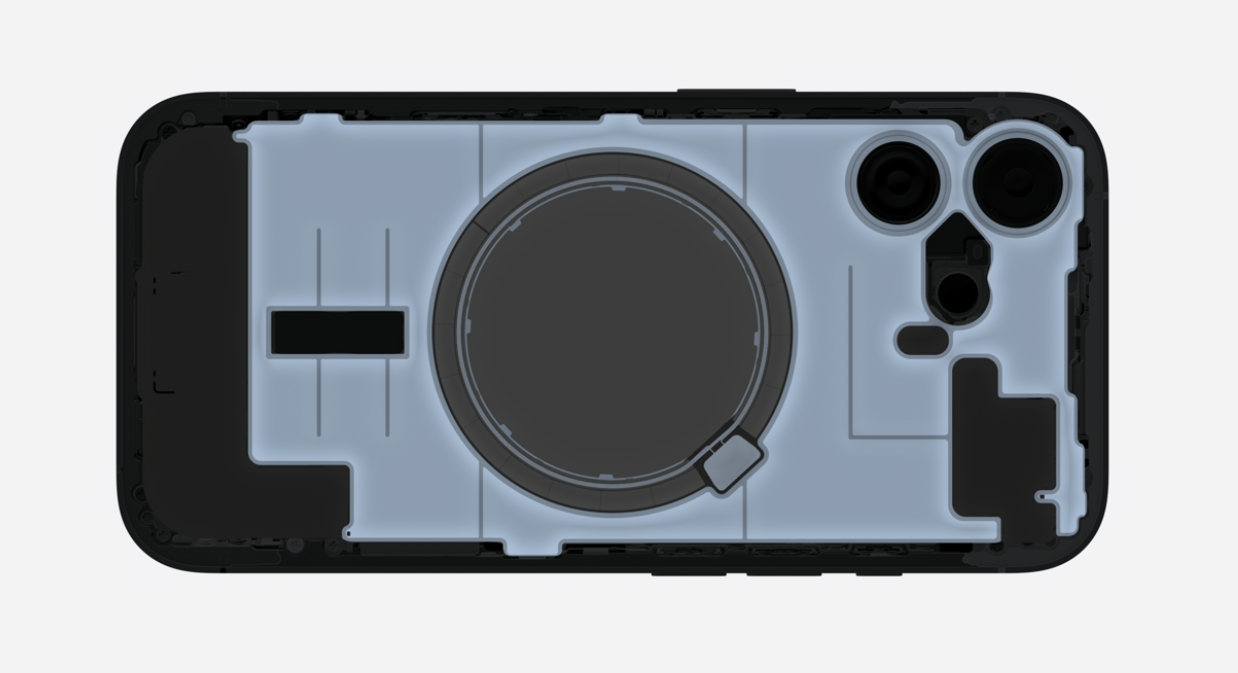 iPhone 16 motherboard and heat systems.