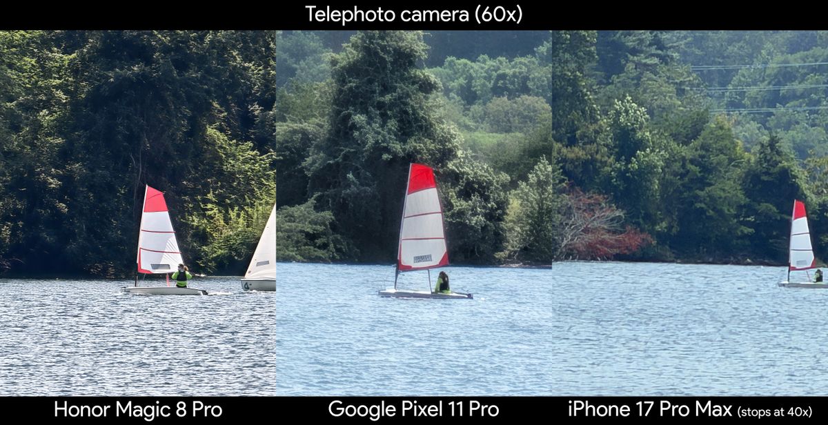 Comparing super zoom photos taken from the Google Pixel 11 Pro and its competitors