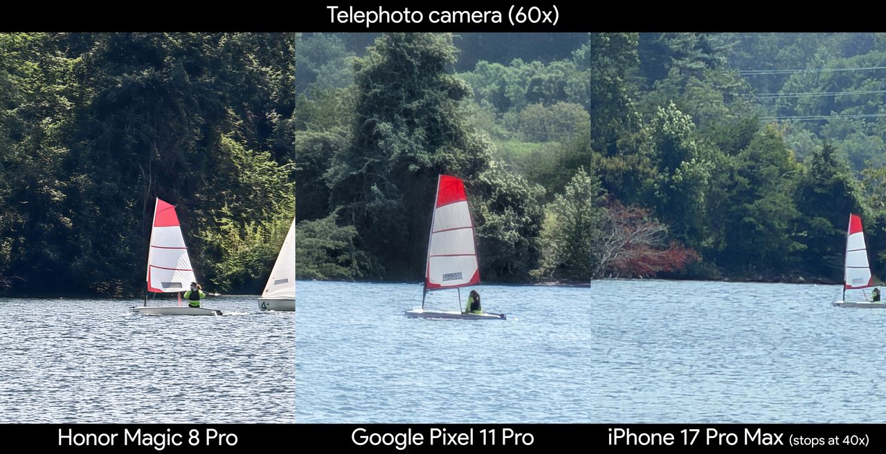 Comparing super zoom photos taken from the Google Pixel 11 Pro and its competitors