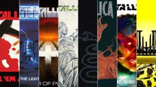 A collage of Metallica album sleeves