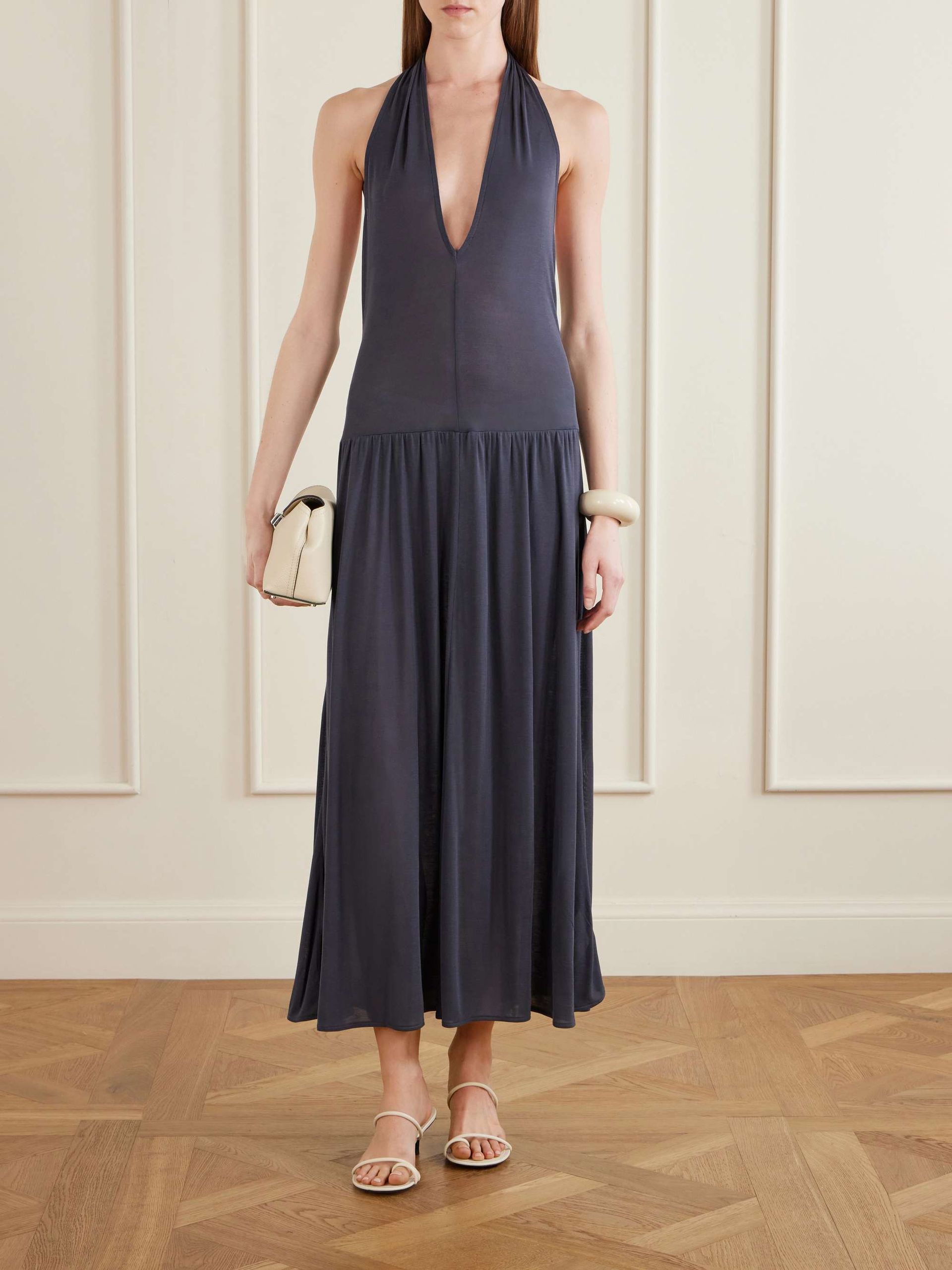 Tencel&trade; Lyocell Halterneck Midi Dress