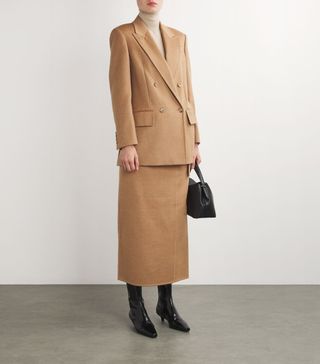 Womens Max Mara Beige Camel Hair Double-Breasted Blazer | Harrods Uk