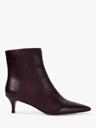 Dune Offer Leather Heeled Pointed Ankle Boots