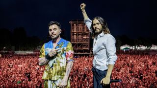 Shannon Leto and Jared Leto of Thirty Seconds To Mars at Ippodromo Snai San Siro, Milan on July 2, 2025