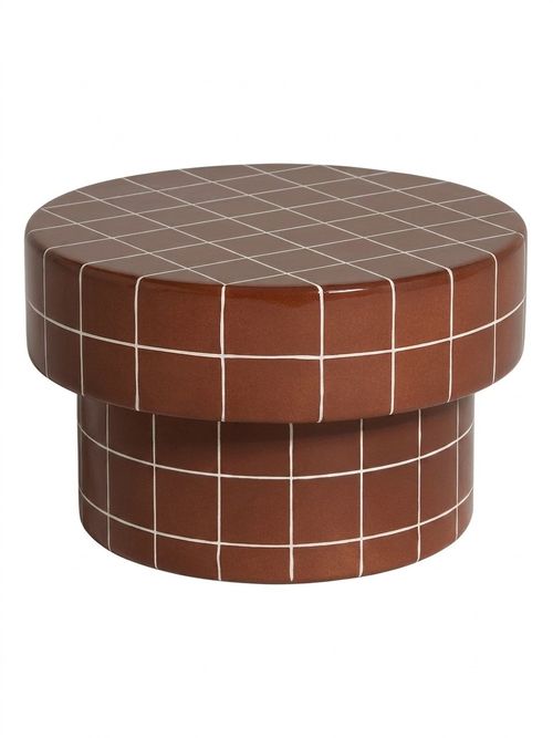 Rico Terracotta Red Tiled Round Coffee Table