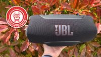 An image of the JBL Xtreme 5 Bluetooth speaker, with the deals of the week logo overlaid