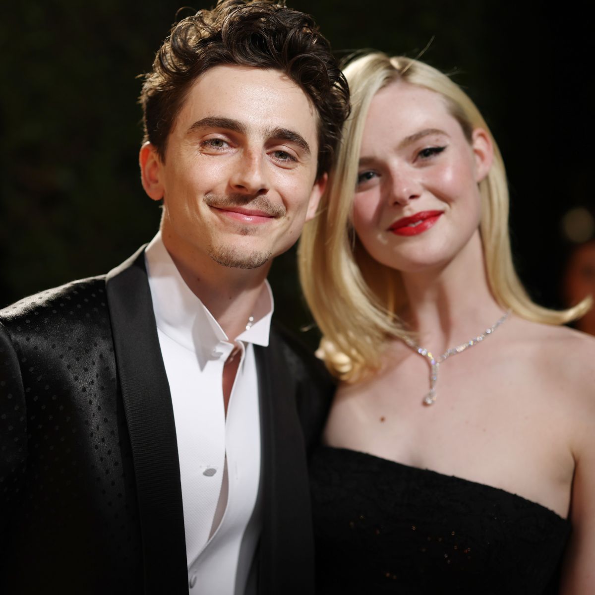 Timoth&eacute;e Chalamet and Elle Fanning in 2025