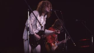 Mott The Hoople perform onstage on August 24, 1973