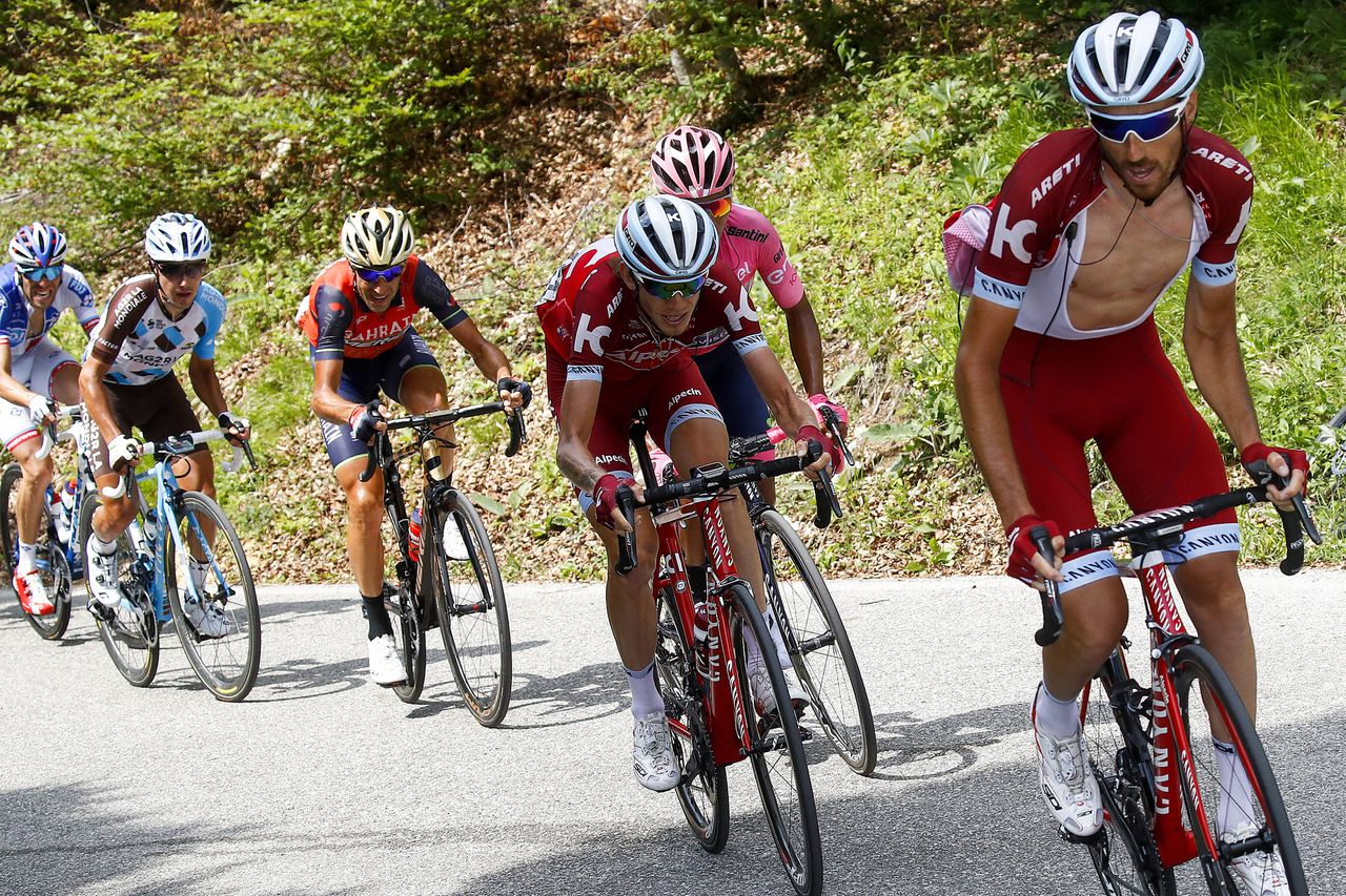 Katusha injecting the pace on the Giro's 20th stage