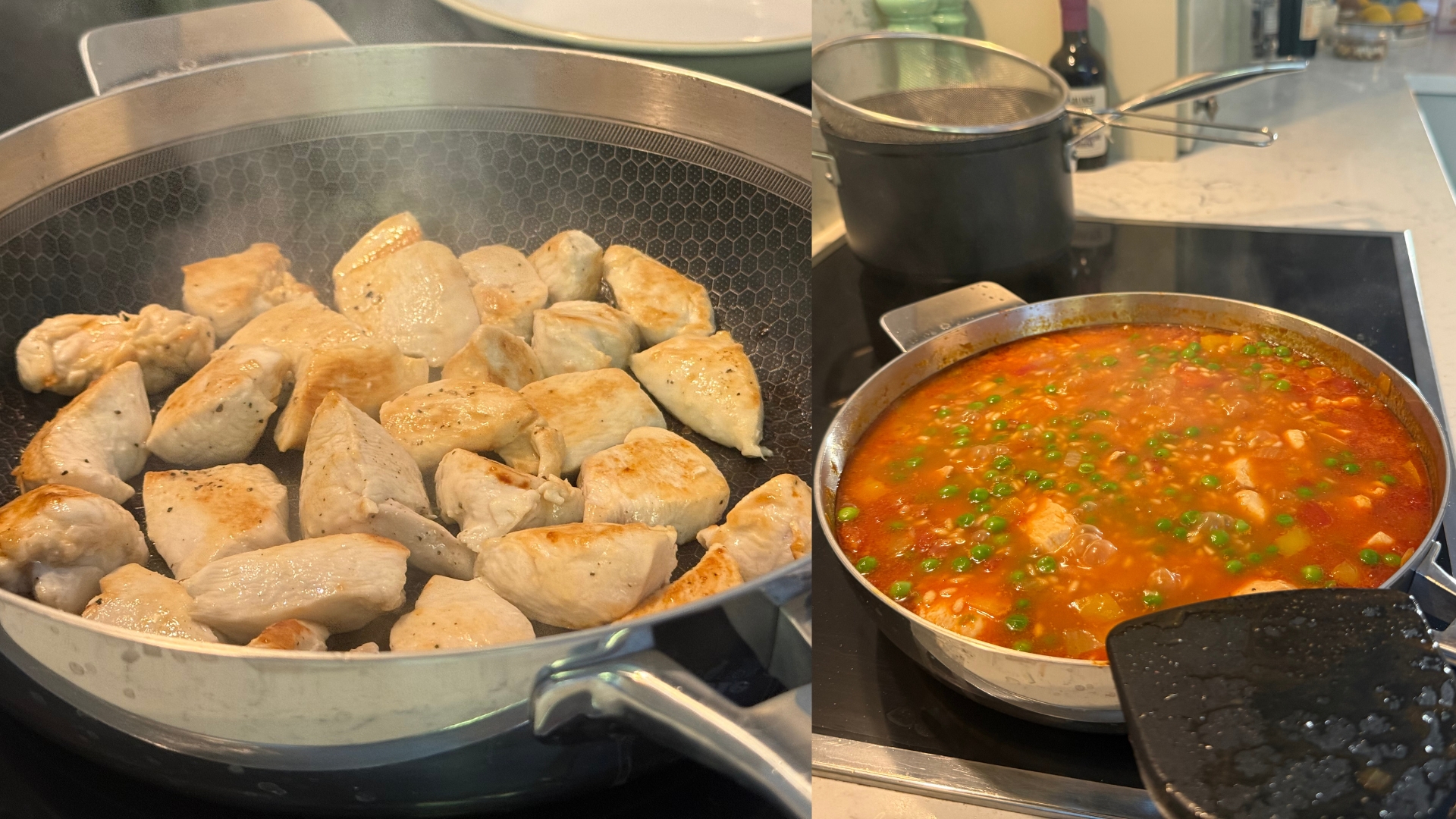 Testing the Lakeland 10-in-1 Only Pan Pro frying chicken and simmering