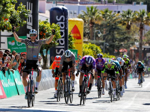 USA&#039;s Luke Lamperti of Trinity Racing won the opening stage of 2023 Volta ao Alentejo