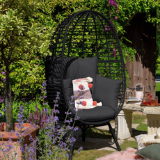 Habitat Kora Rattan Effect Garden Egg Chair - Black