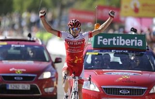 David Moncoutie (Cofidis) soloed to victory in stage eight of the Vuelta.