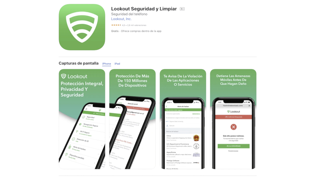 Lookout seguridad iOS