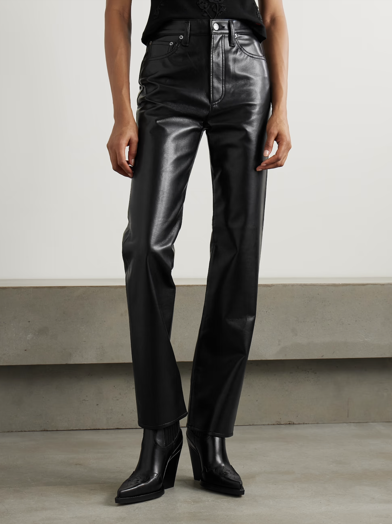 Agolde, 90s Pinch Waist Leather Trousers