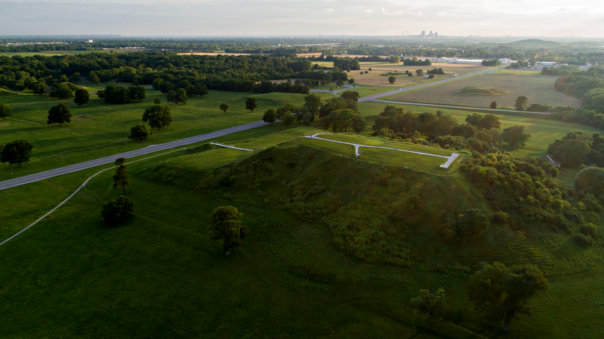 a view of Monks Mound at Cahokia