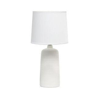 white lamp with ceramic base
