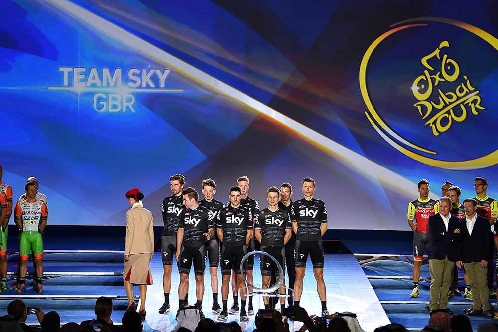 Team Sky at the Dubai Tour presentation