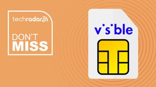 Visible branded sim card on orange background with don't miss text overlay