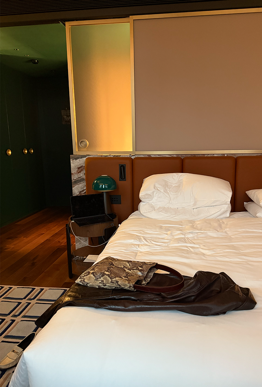 Bedroom inside Casa Brera in Milan.