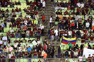 Venezuela fans cheer on their team in a World Cup qualifier against Caracas in 2021.