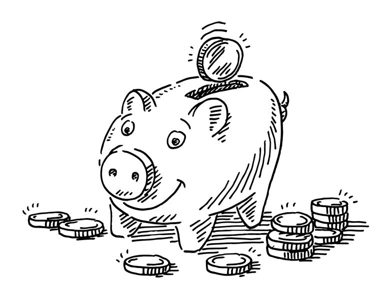 piggy bank with coins 
