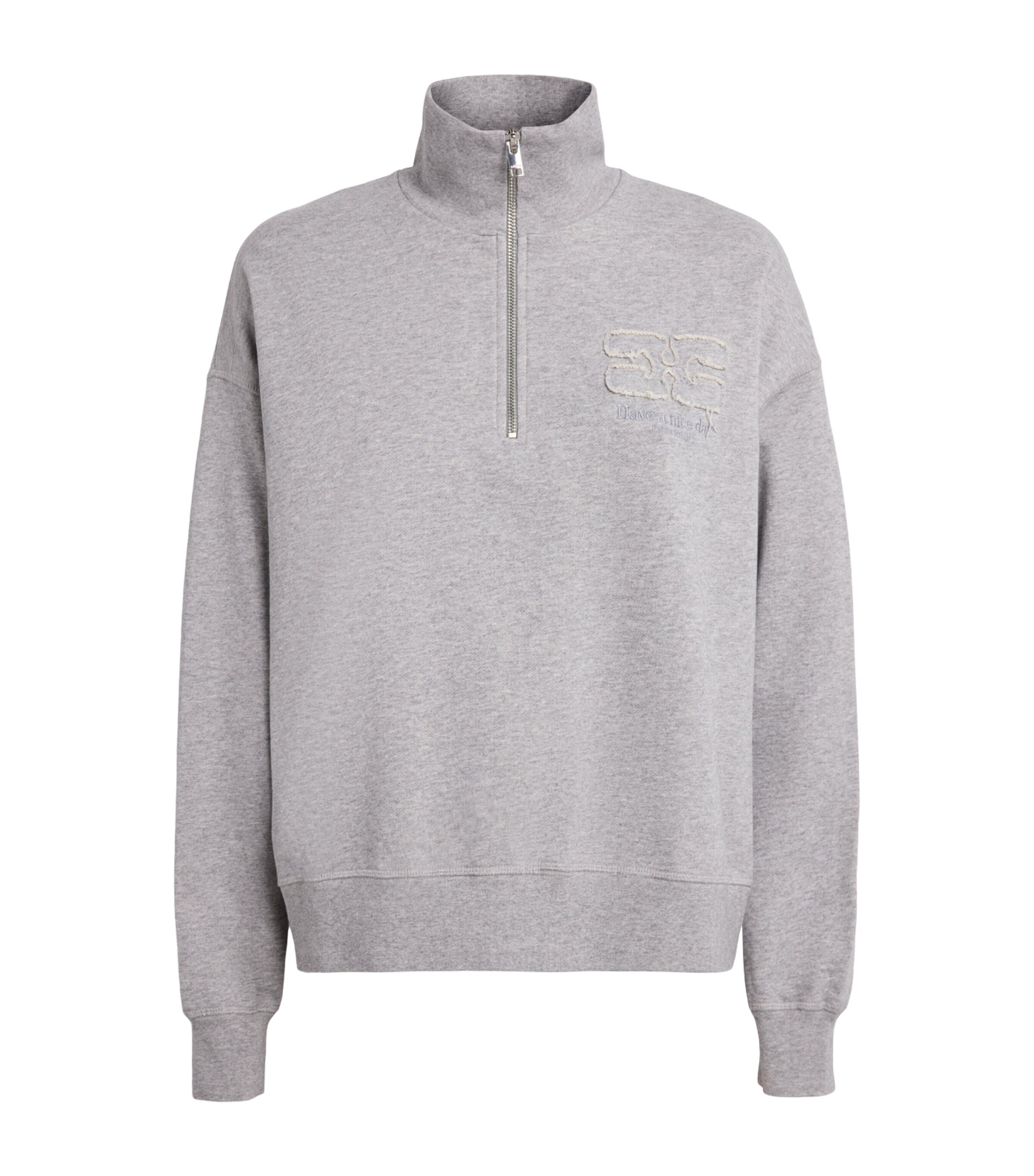Ganni Organic Cotton Half-Zip Sweatshirt