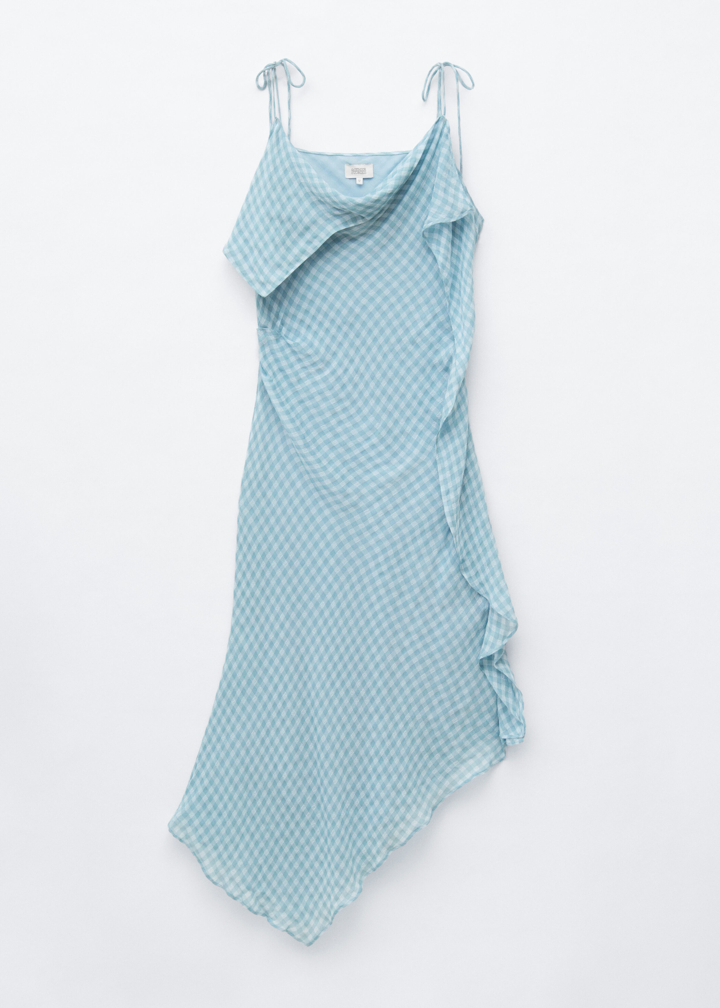 Draped Midi Dress - Blue/checked
