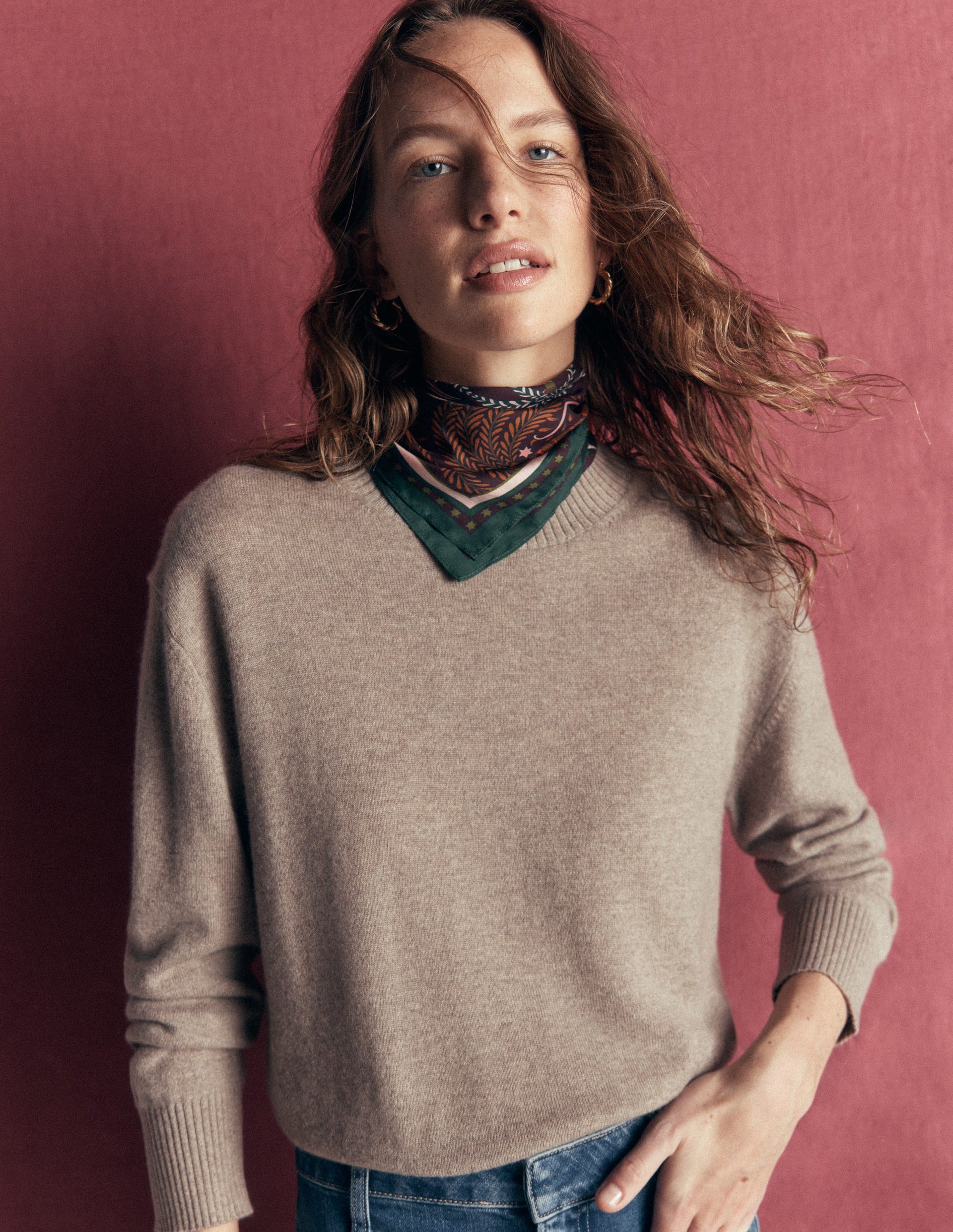 Fay Cashmere Crew Neck Jumper-Mink Melange