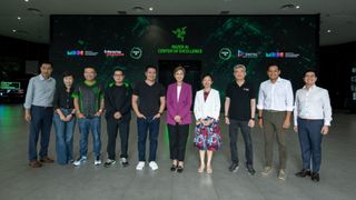 Razer's AI Centre of Excellence with Razer staff in front