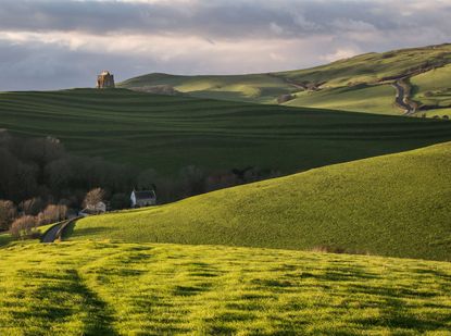 St Catherine&rsquo;s Chapel from Linton Hill, Abbotsbury, Dorset.