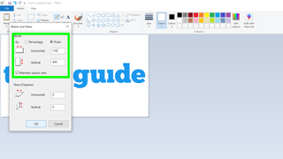 How to edit images in Microsoft Paint - a screenshot of the "Resize and skew" menu Microsoft Paint