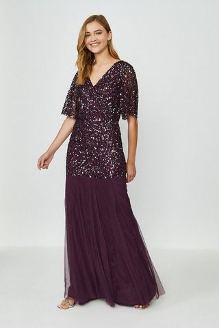 Sequin Angel Sleeve Maxi Dress, £179, Coast