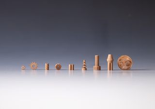 Researchers 3D printed these ceramic items from fake moon dust, or regolith.