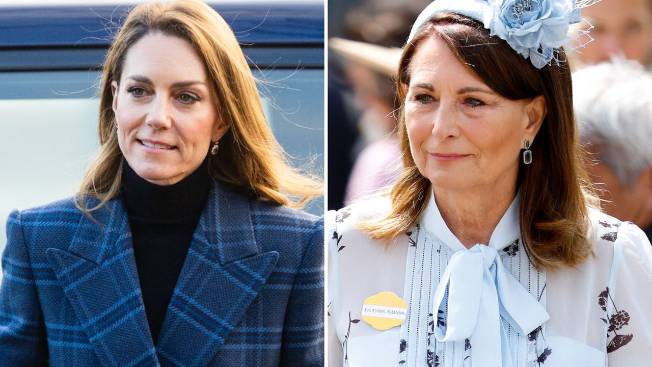 A composite of a picture of Kate Middleton in 2026 and a picture of Carole Middleton in 2024