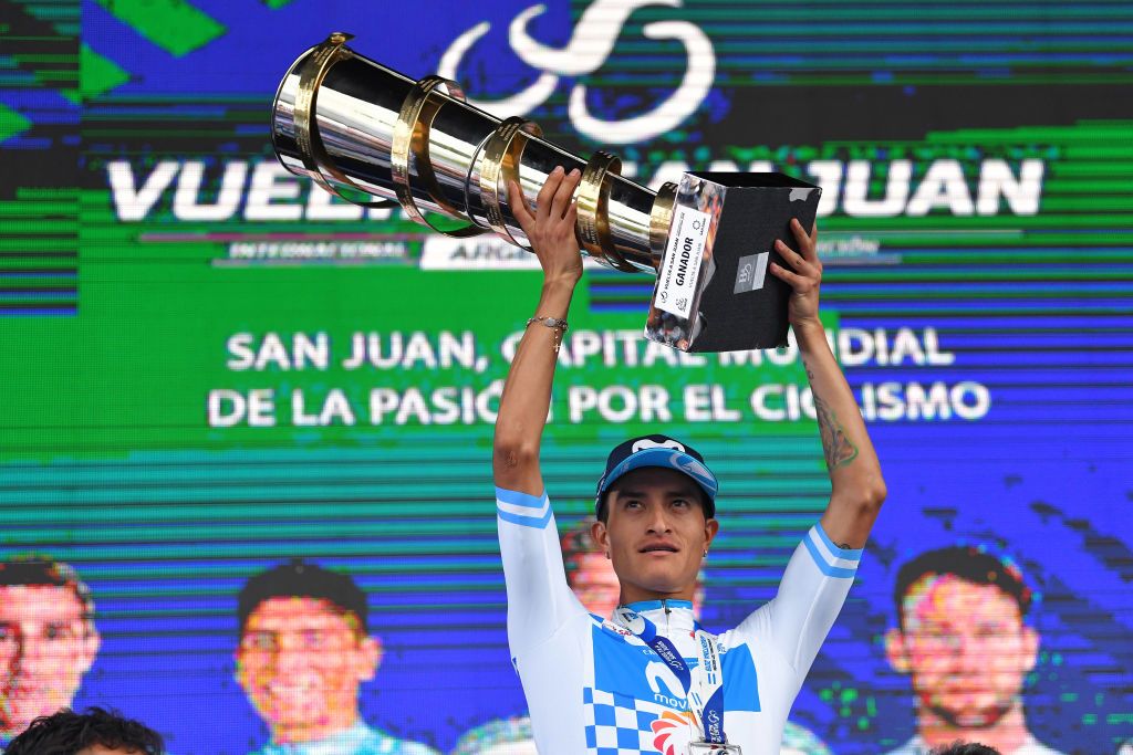 Winner Anacona celebrates his overall victory