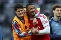 Arsenal players Christian Norgaard and William Saliba