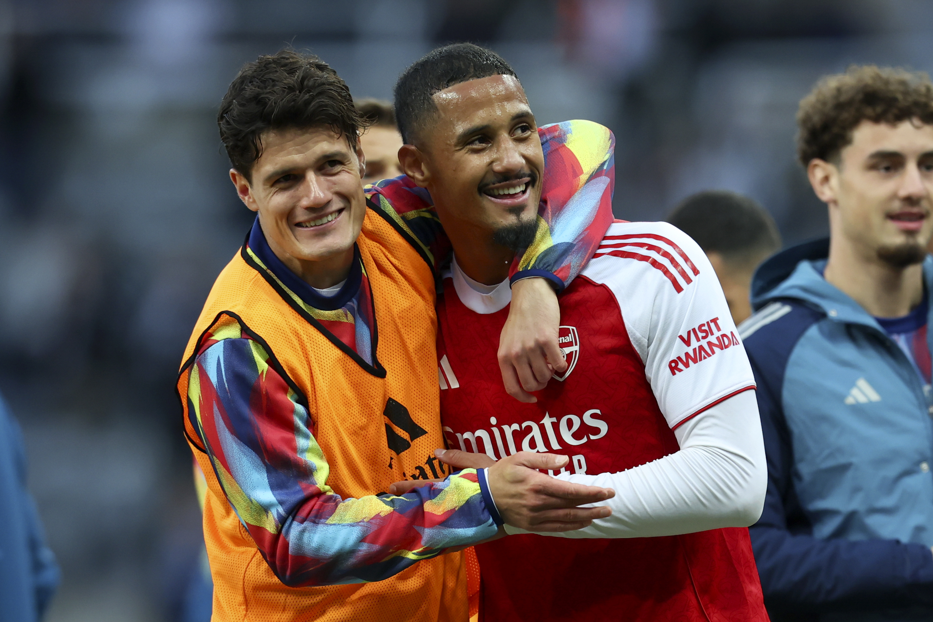 Arsenal players Christian Norgaard and William Saliba