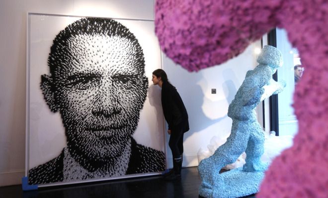 Artwork by Joe Black of Barack Obama entitled