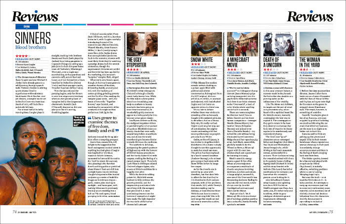 Two pages of film reviews.