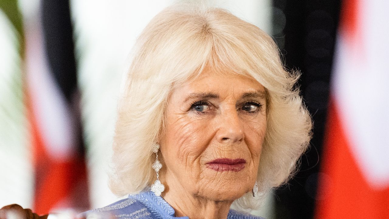 Queen Camilla&#039;s blue tunic as she attends a State Banquet hosted by President Ruto 